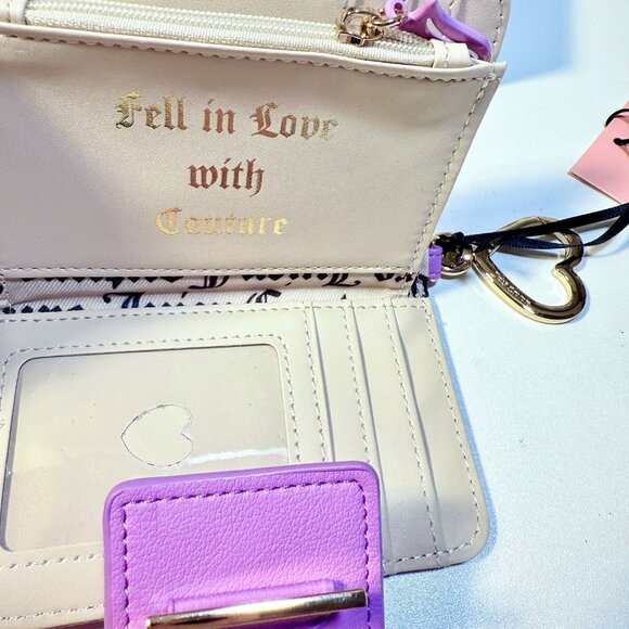NWT Juicy Couture Miss Juicy Tab Card Wallet Violet Tulle Sand - Picture 5 of 9